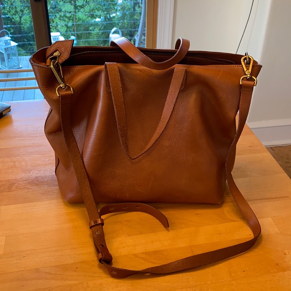 Madewell transport medium brown cross body LARGE